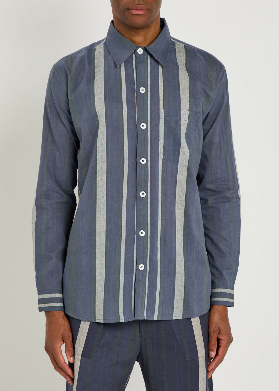 Smr Days Enamorados Striped Cotton Shirt Navy