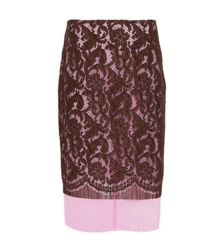 Photo: Dries Van Noten Slacy lace midi skirt