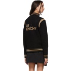 Givenchy Black and Tan Wool Bomber Jacket