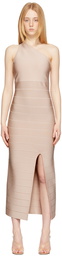 Herve Leger Beige Bandage Icon Long Dress