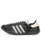 Adidas x Wales Bonner Karintha Lo Satin Sneaker in Core Black/Dark Brown/Cream White