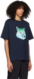 Maison Kitsuné Navy Vibrant Fox T-Shirt