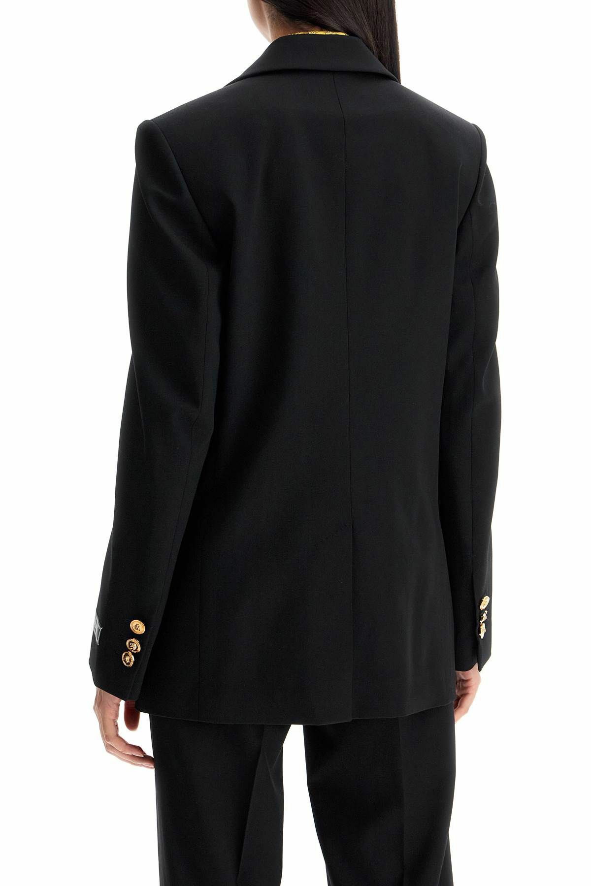 【送料&関税込】Versace Wool Single-breasted Blazer Wool blazer in black - Versace | Mytheresa