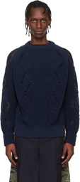 Toga Virilis Navy Motif Knit Pullover Sweater