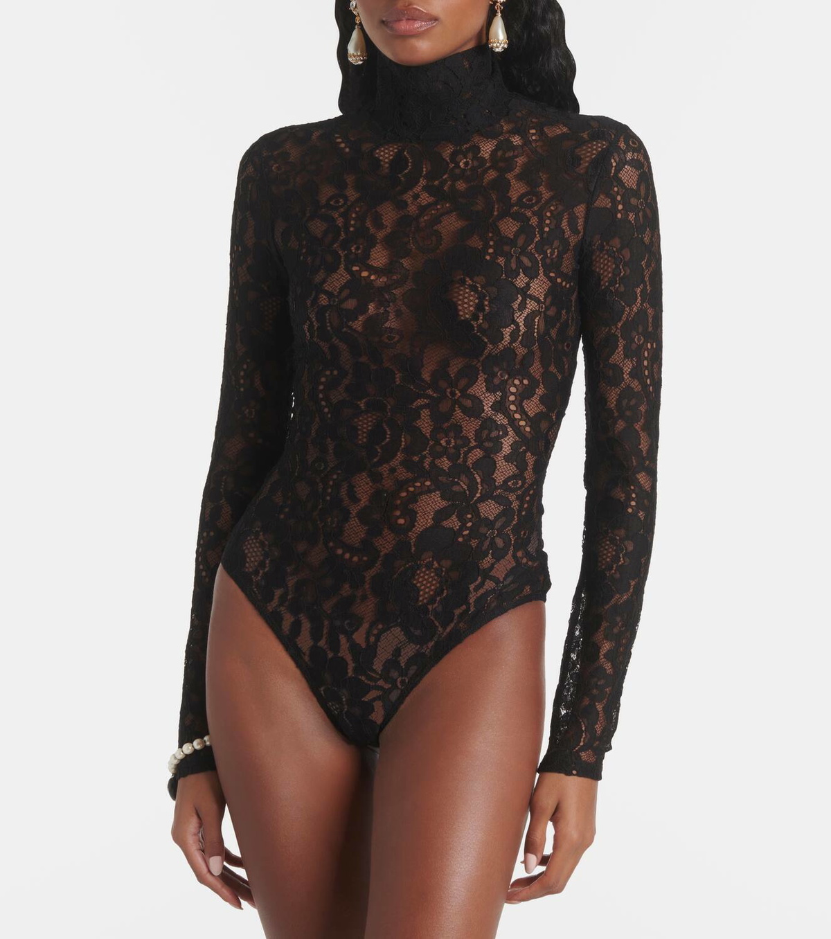 Valentino Lace turtleneck bodysuit