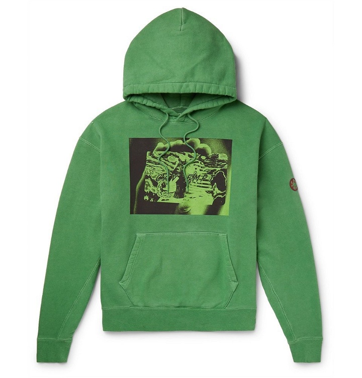Photo: Cav Empt - Tut Card Printed Loopback Cotton-Jersey Hoodie - Green