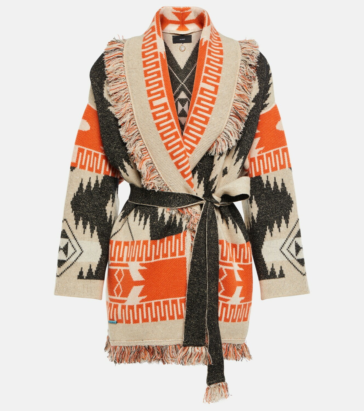 Alanui - Icon jacquard cashmere and linen cardigan