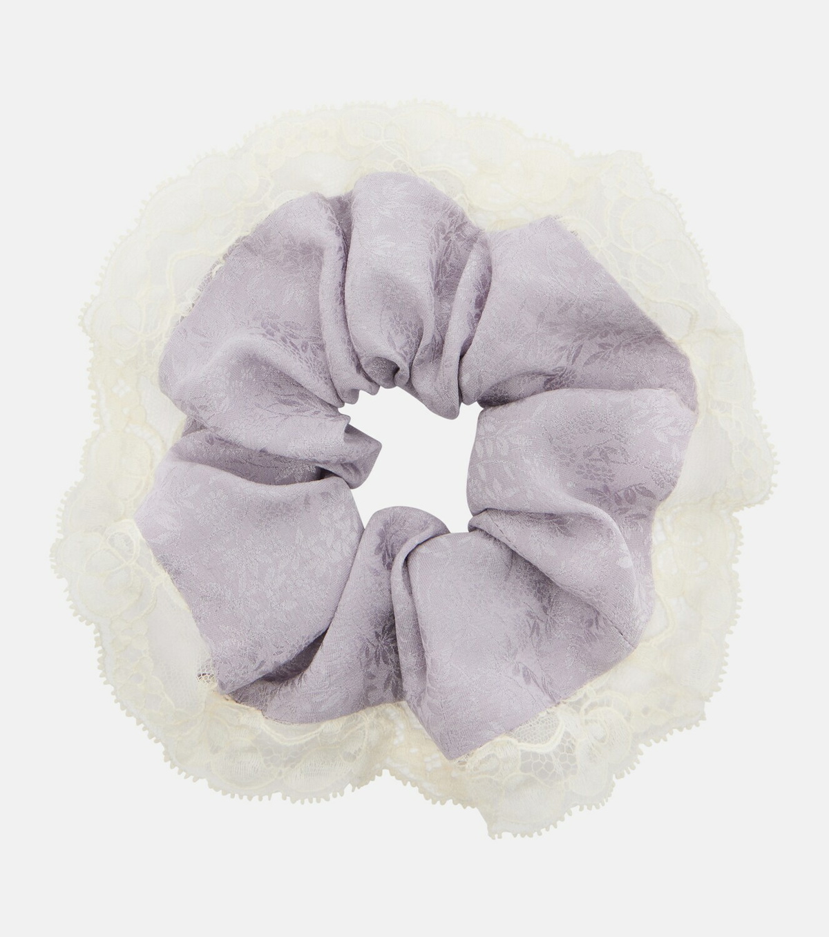 Chloé Lace-trimmed floral silk jacquard scrunchie