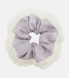 Chloé Lace-trimmed floral silk jacquard scrunchie