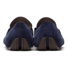 Salvatore Ferragamo Blue Suede Ornament Driver Loafers