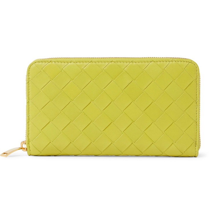 Photo: Bottega Veneta - Intrecciato Leather Zip-Around Wallet - Green