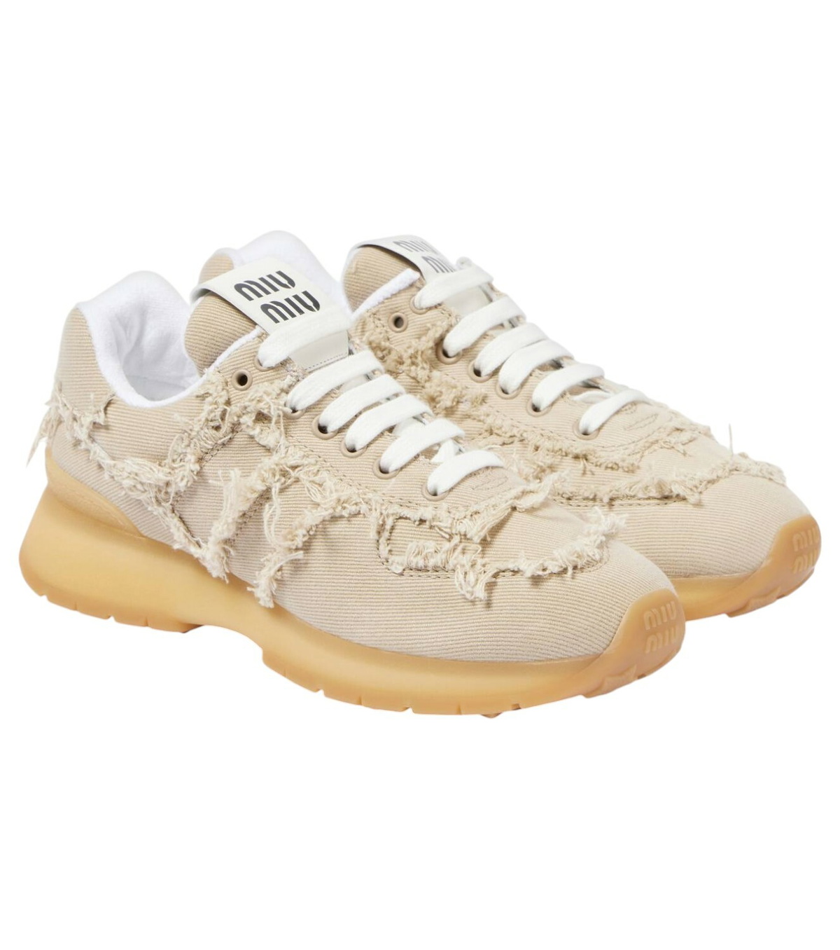 Miu Miu Gymnasium leather-trimmed sneakers Miu Miu
