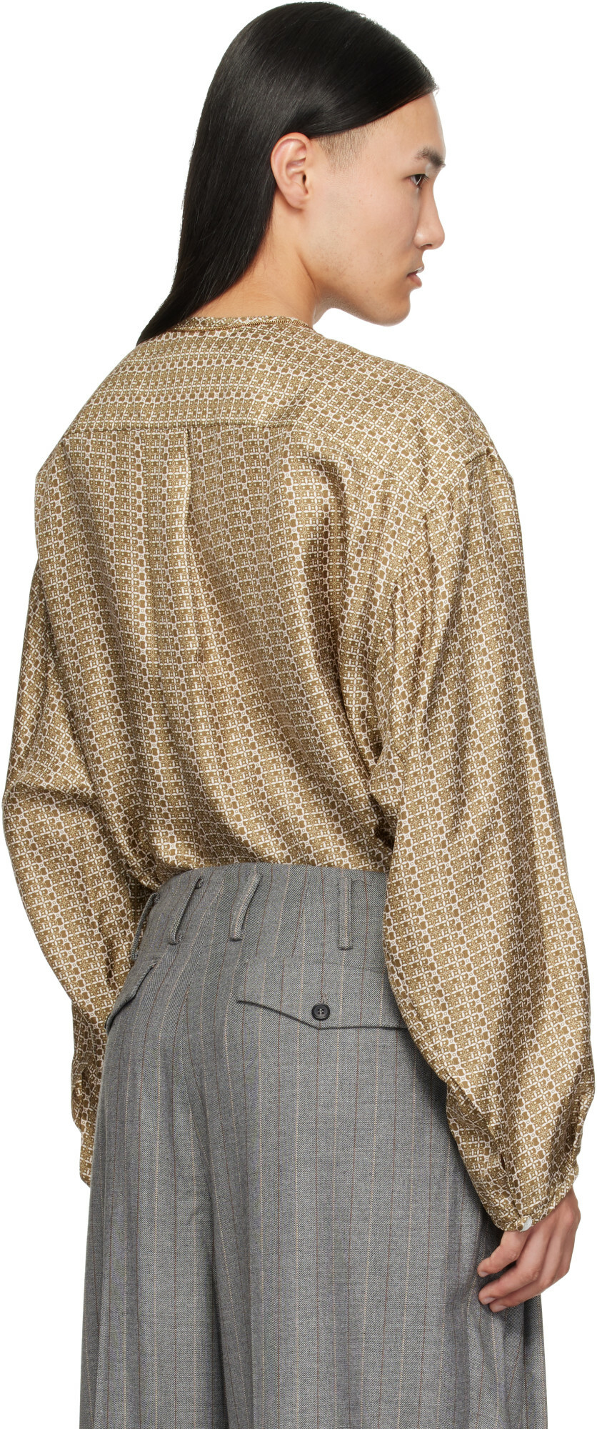 Hed Mayner Green Printed Shirt