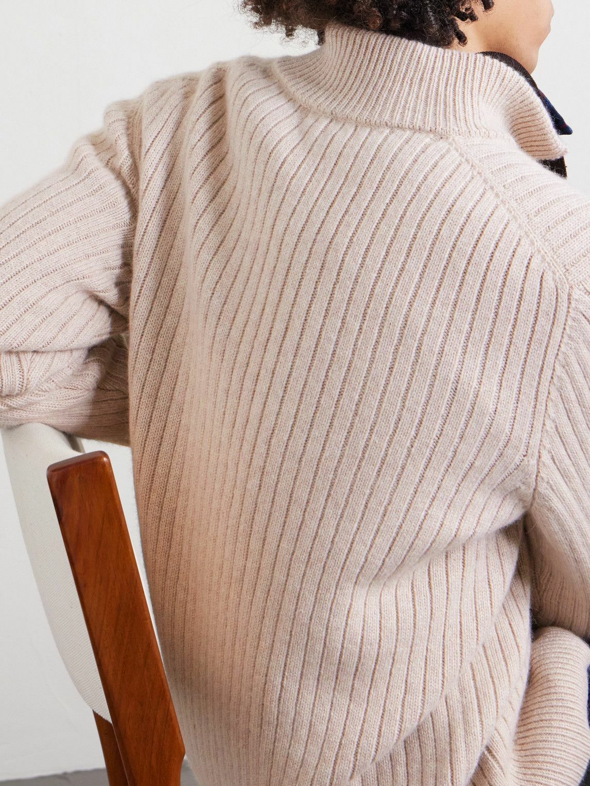 Massimo Alba - Mirko Ribbed Cashmere and Alpaca-Blend Zip-Up Sweater - Neutrals