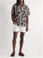 Go Barefoot - Pineapple Pareau Convertible-Collar Printed Cotton Shirt - Black