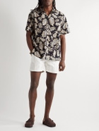 Go Barefoot - Pineapple Pareau Convertible-Collar Printed Cotton Shirt - Black