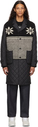 Junya Watanabe Black & White Knit Detail Coat