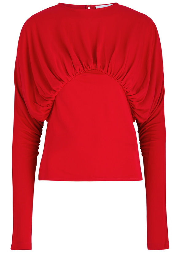 Photo: 16 Arlington Anve Draped Jersey top Red