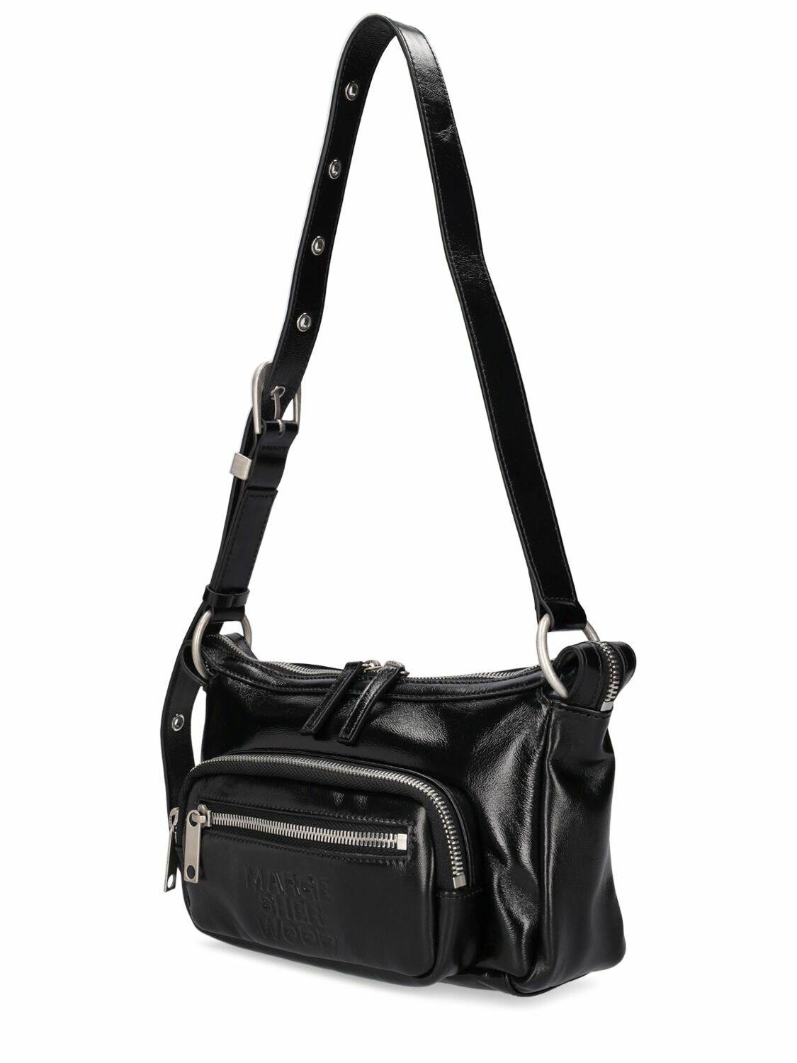 MARGE SHERWOOD - Mini Outpocket Glossy Leather Hobo Bag