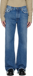 Séfr Blue Frayed Cut Jeans
