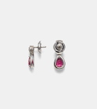 Bucherer Fine Jewellery Classics 18kt white gold drop earrings with rubies and diamonds