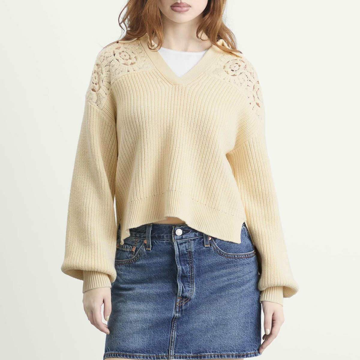 Levi's Women's Bianca Crochet Polo Sweater