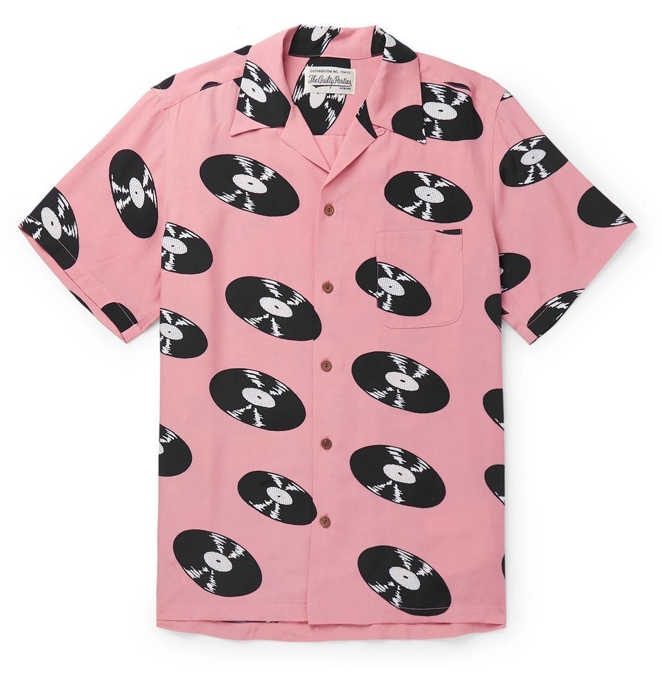 Wacko Maria - Camp-Collar Printed Woven Shirt - Pink Wacko Maria