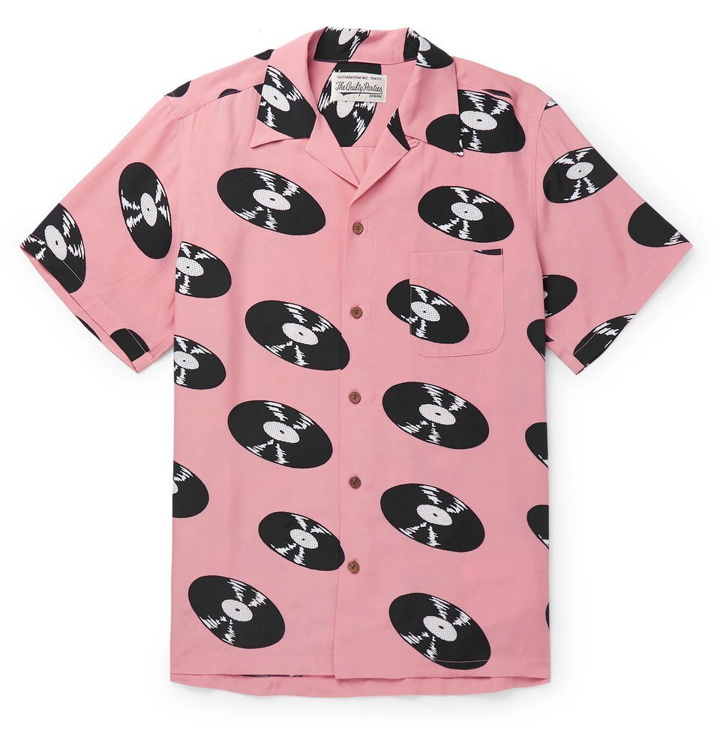 Photo: Wacko Maria - Camp-Collar Printed Woven Shirt - Pink