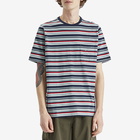 Pop Trading Company Men's Striped Pocket T-Shirt in Multicolour