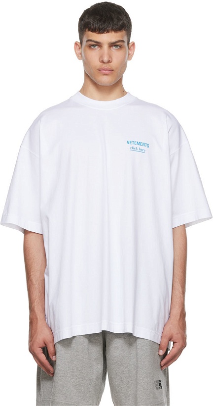 Photo: VETEMENTS White 'Click Here' T-Shirt