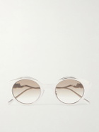 LOEWE - Coil Round-Frame Silver-Tone Sunglasses