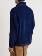 Story mfg. - Polite Oversized Embroidered Appliquéd Organic Cotton-Corduroy Sweatshirt - Blue