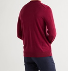 HUGO BOSS - Diluca Virgin Wool and Lyocell-Blend Mock-Neck Sweater - Burgundy