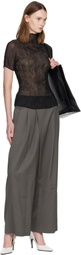 ISSEY MIYAKE Black Chiffon Twist Top