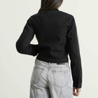 Adidas Women's Fitted Denim Track Top in True Black Denim