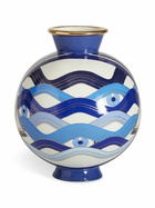 Jonathan Adler White And Blue Druggist Eye Vase (23cm X 19cm)