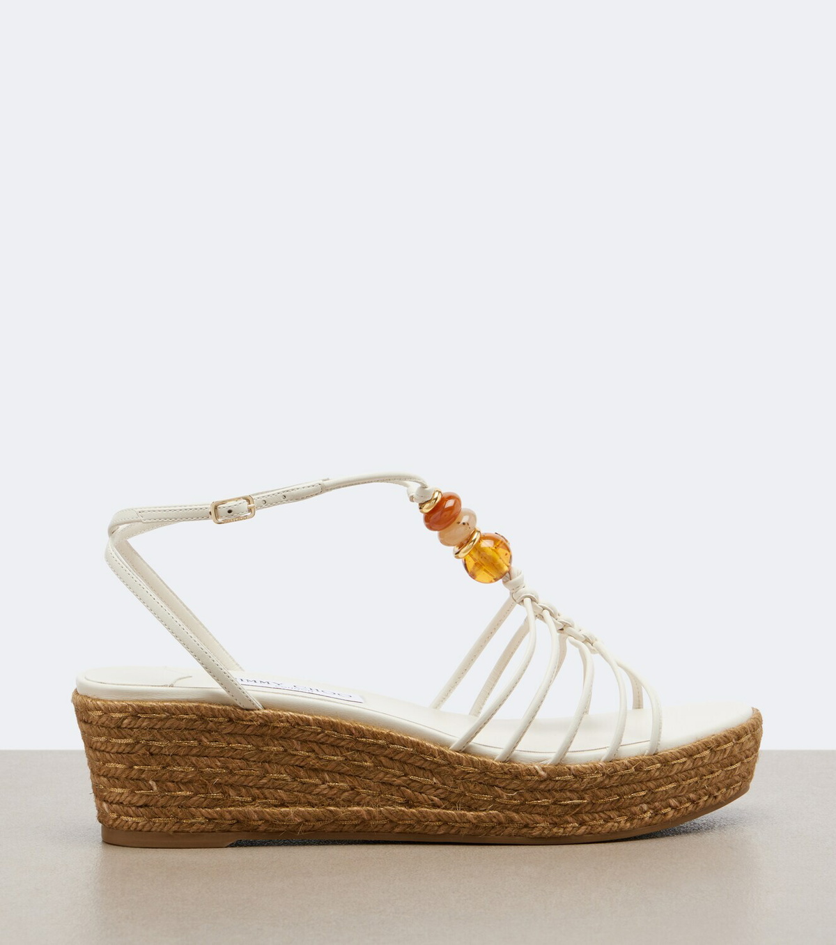 Jimmy Choo Lemi embellished leather wedge sandals