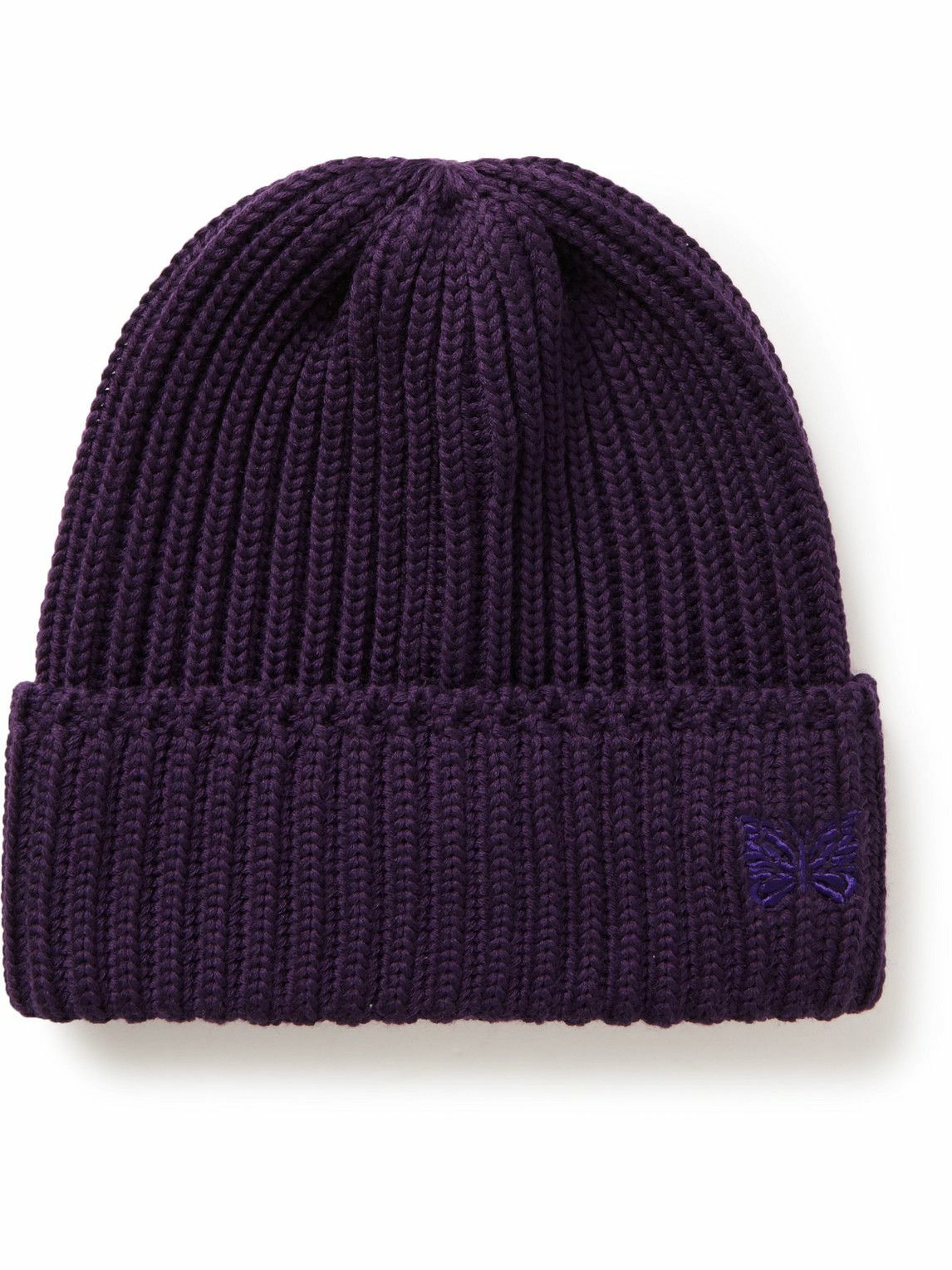 Needles LogoEmbroidered Ribbed Wool Beanie Needles