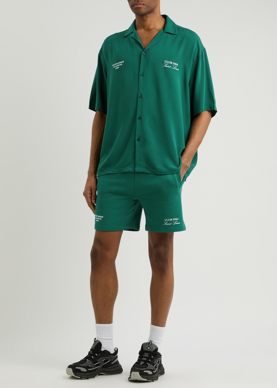 Club 1984 Melrose Printed Cotton Shorts Green