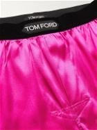 TOM FORD - Velvet-Trimmed Stretch-Silk Satin Boxer Briefs - Pink