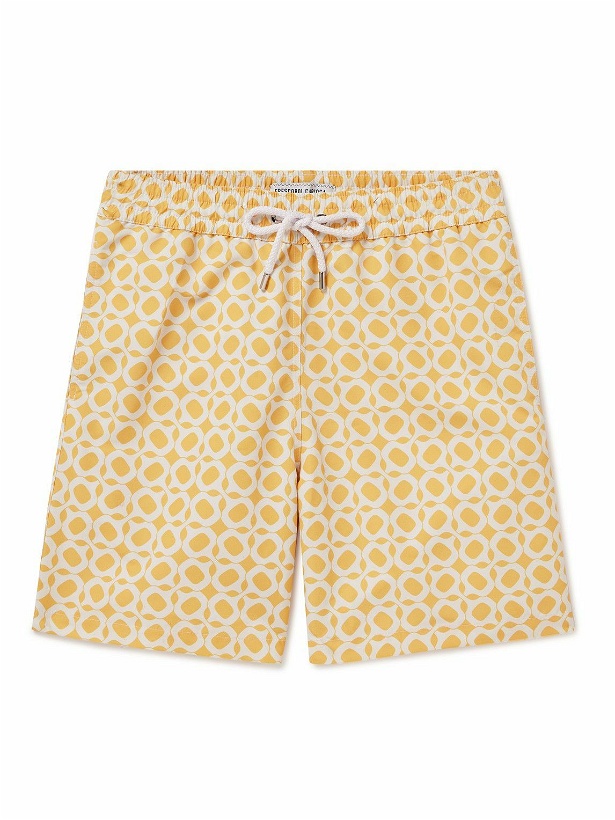 Photo: Frescobol Carioca - Slim-Fit Mid-Length Printed Recycled Swim Shorts - Yellow