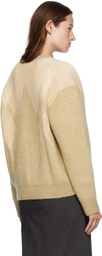 COOR Beige Hairy Mixed Argyle Cardigan