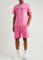 Alexander Mcqueen Logo-print Cotton Shorts Pink