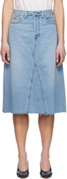 Levi's Blue High Rise A-Line Denim Midi Skirt