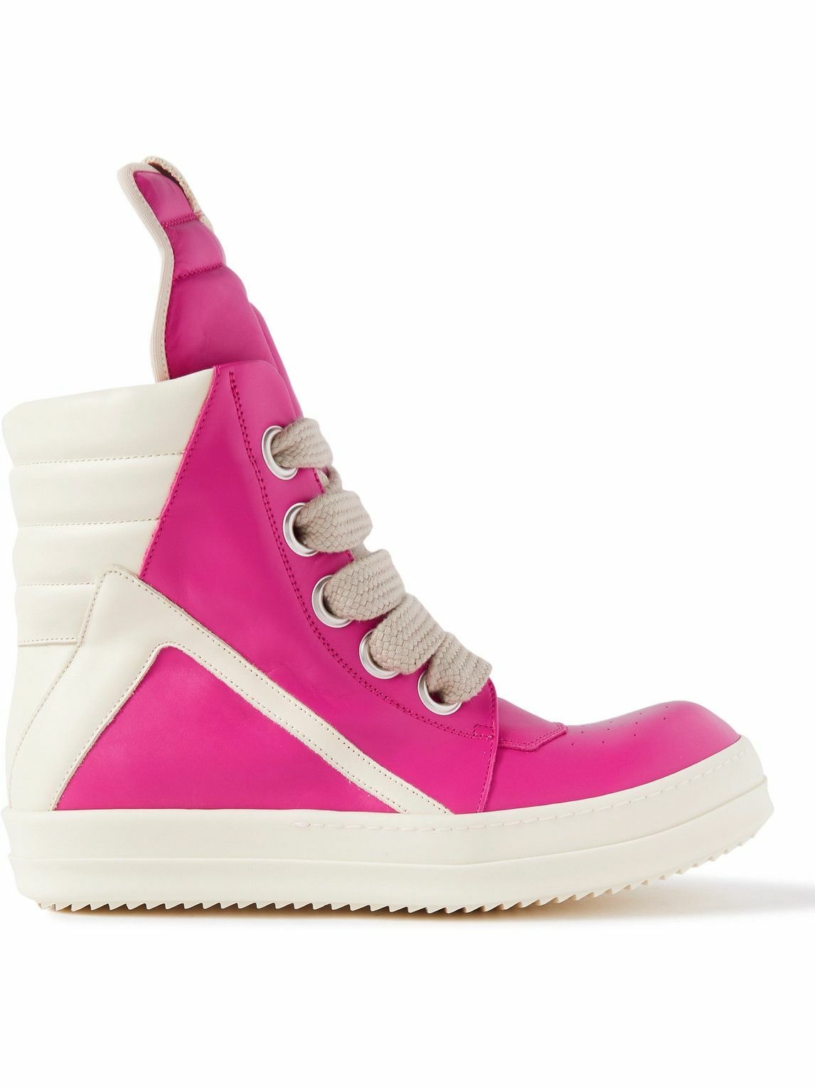 Rick Owens - Geobasket Two-Tone Leather High-Top Sneakers - Pink Rick Owens