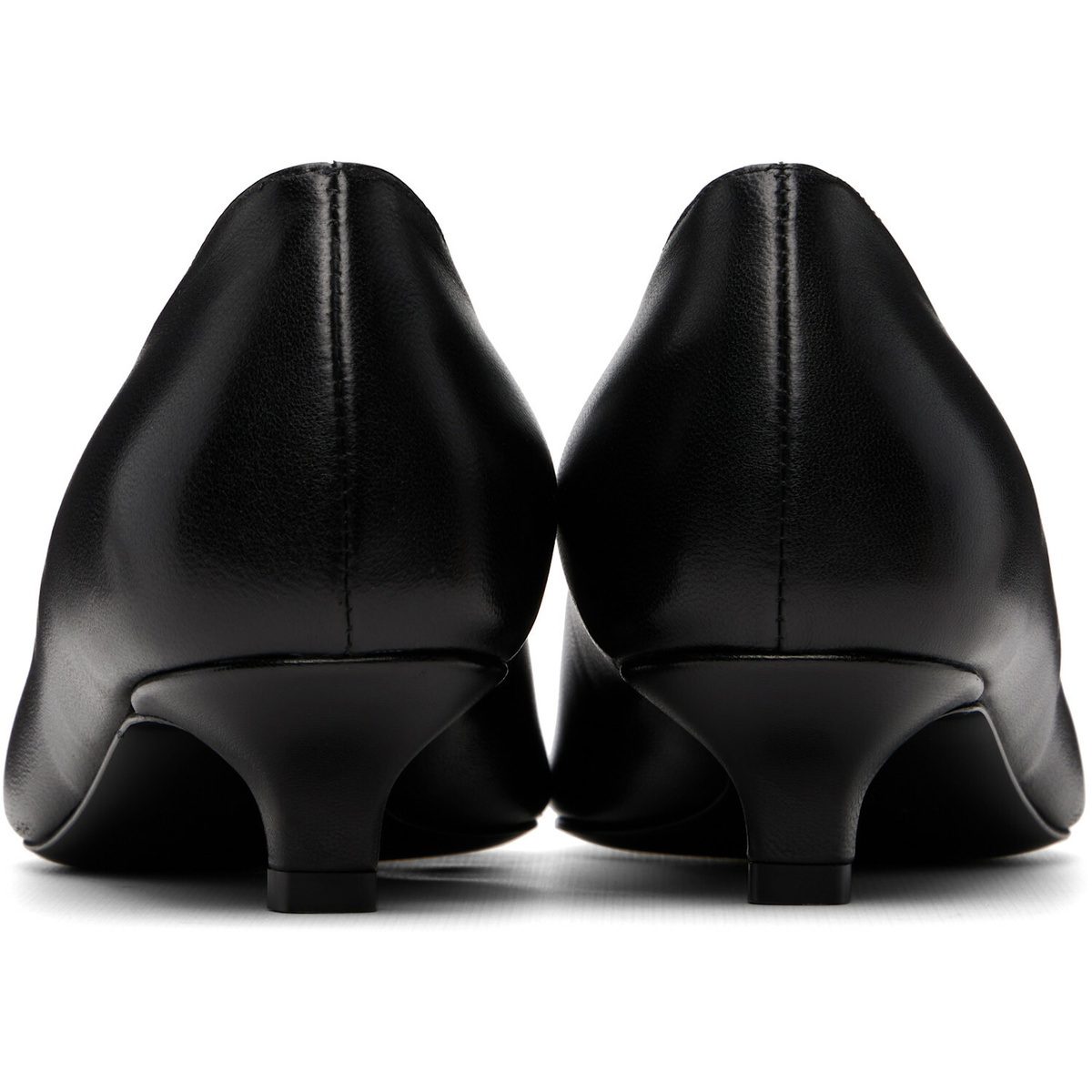 TOTEME Black Sharp Nappa Kitten Heels