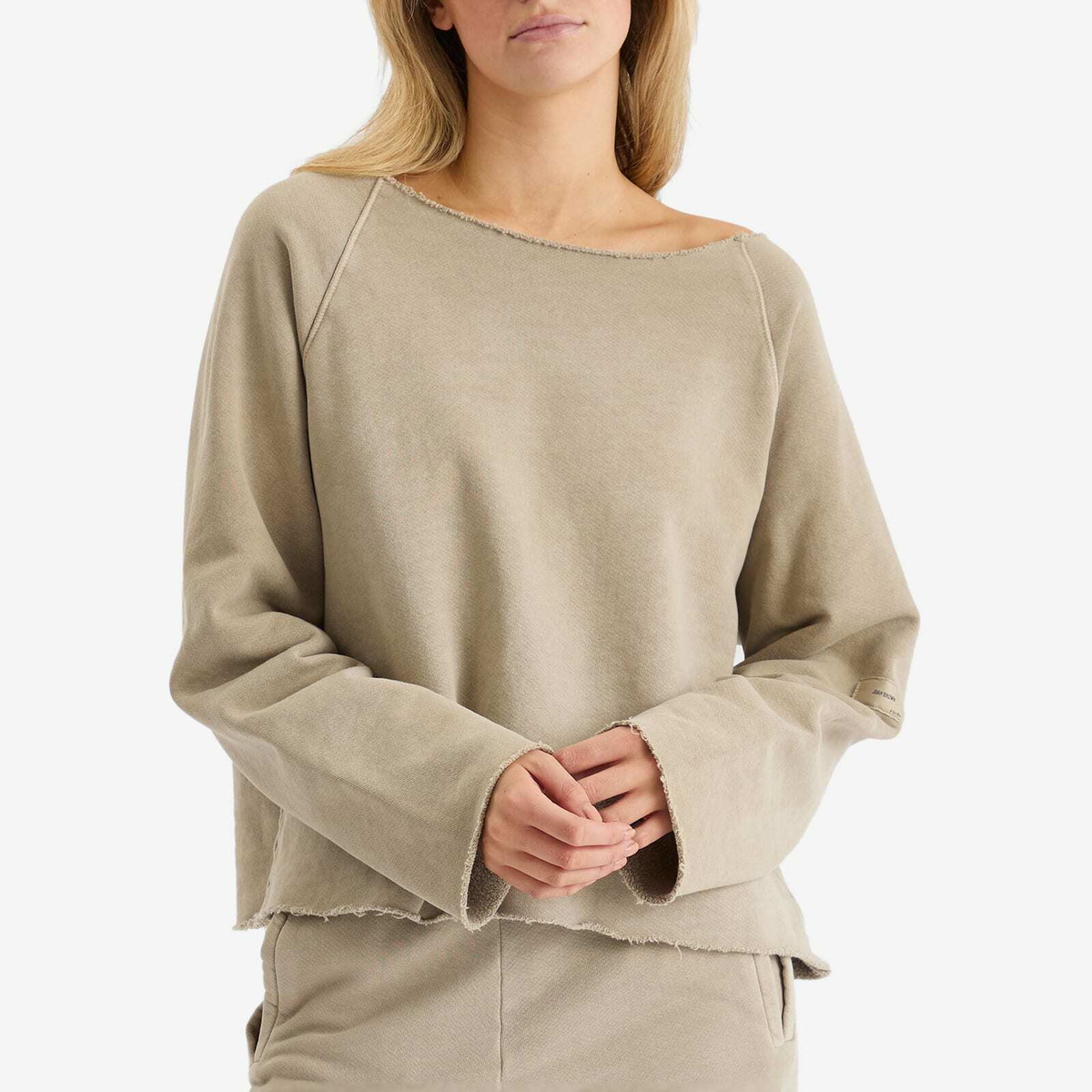Joah Brown Women's Slouchy Pullover Sweatshirt in Sand