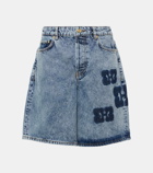 Ganni Patch-appliqué denim shorts