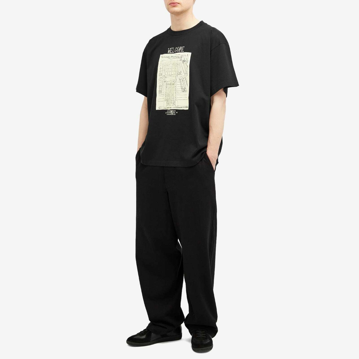 【MM6 Maison Margiela】ブラック Basic ジャージ Tシャツ MM6 Maison Margiela Black Basic T-Shirt MM6 Maison Margiela
