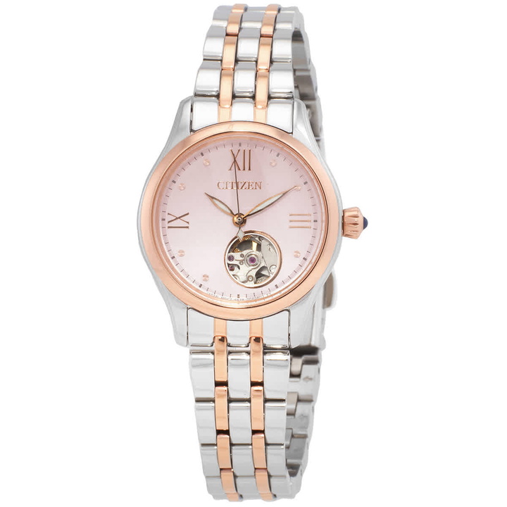 Photo: Citizen Luna Automatic Pink Dial Two-Tone Ladies Watch PR1044-87X